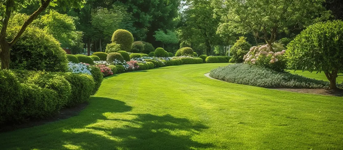 Gepflegter Garten als Beispiel für die Arbeit von ABecks Gartenservice